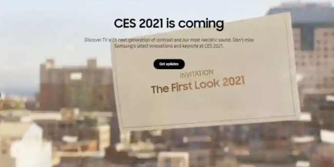 三星2021年1月6日的邀请是关于CES的发布