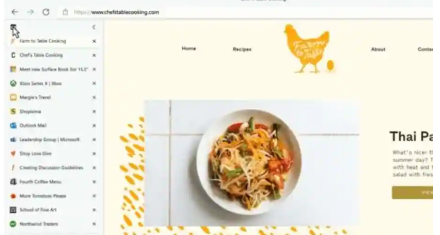 Microsoft Edge允许您将标签移动到带有垂直标签的一
